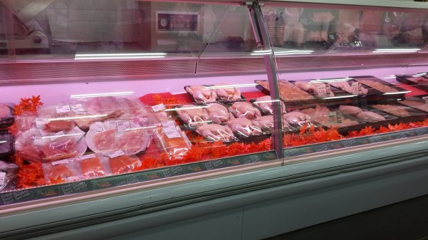 A húspult egy része